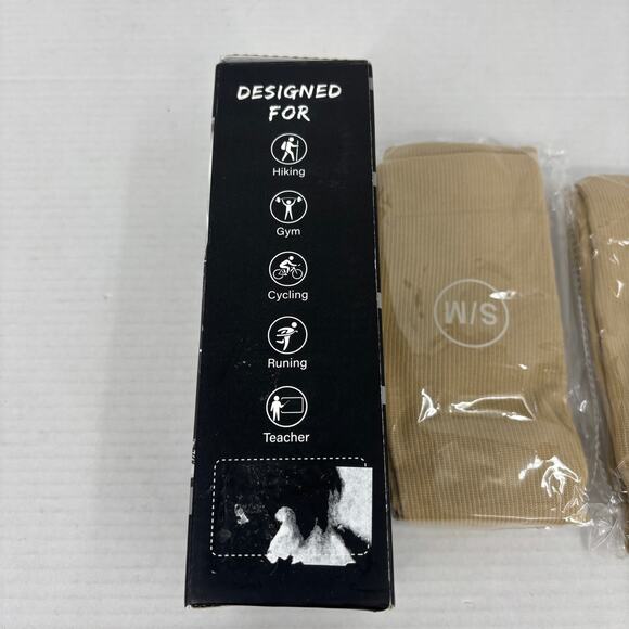 Charmking Compression Socks 2 Pairs Size S/M Nude Beige Unisex 15-20 mmHG - Picture 5 of 6